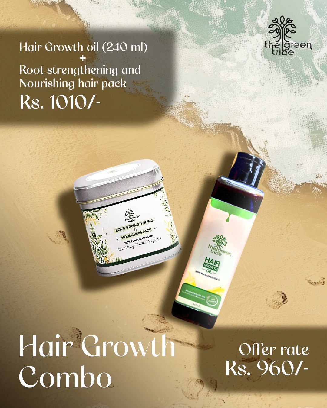 Growth Oil (240 ml) + Root Strengthening Hair Pack